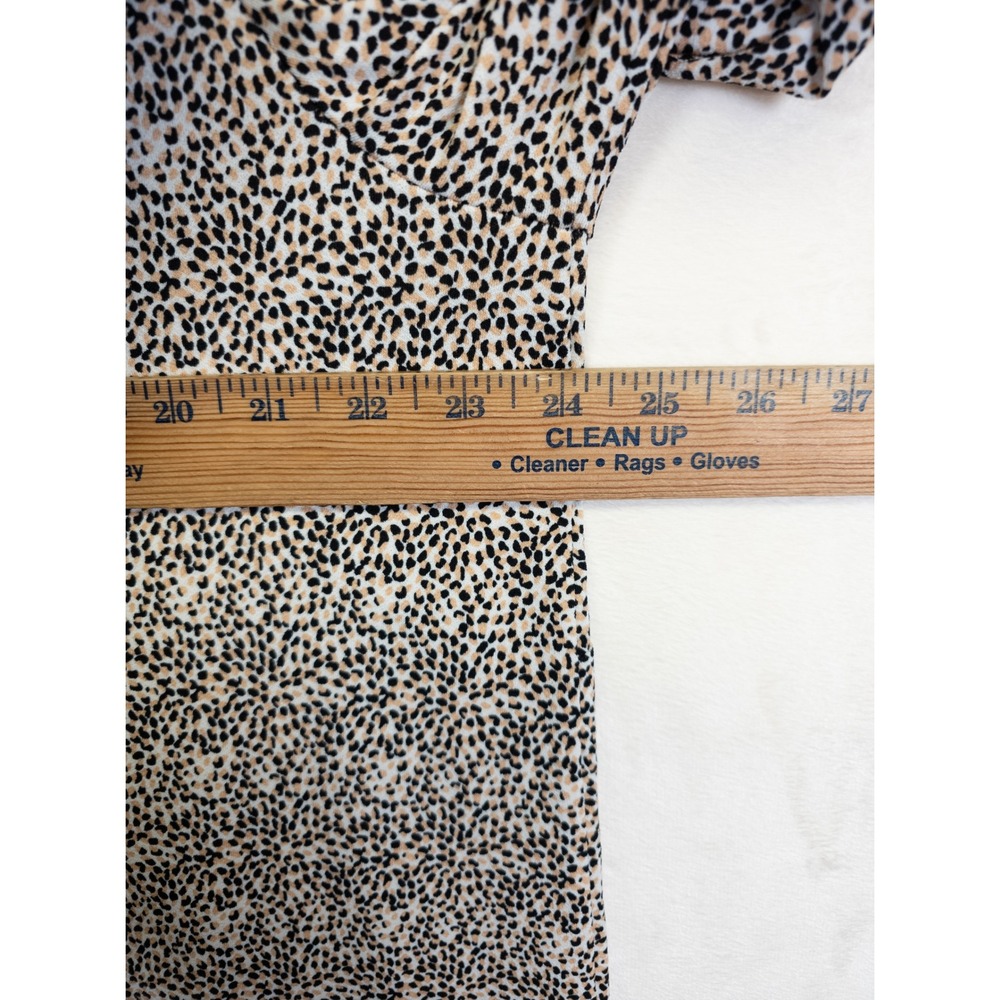 Adrianna Papell Blouse Womens 2X Beige Leopard Boho Coastal Chic Resort Plus Mod - Picture 3 of 14